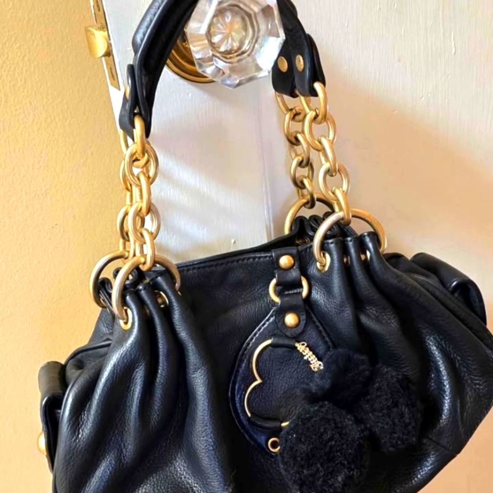 Juicy Black Bag With Brass Tone Hardware